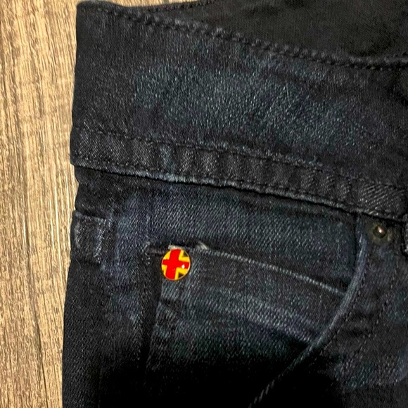 Y2K HUDSON Jeans Womens Size 27 Dark Wash Boot Cut Flap Pockets Vintage Flares - Picture 5 of 11